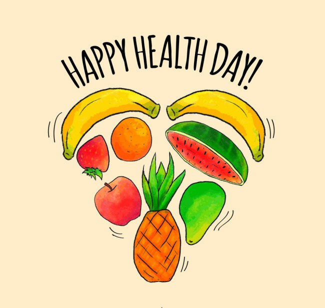 彩绘世界健康日水果爱心矢量图16图库网精选