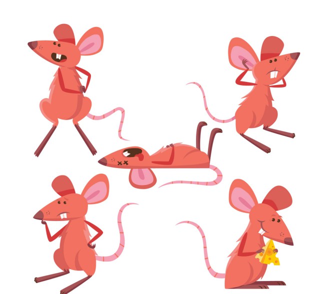 5款红色老鼠设计矢量素材16图库网精选