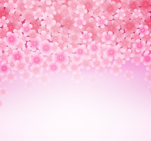粉色樱花花朵背景矢量素材16素材网精选