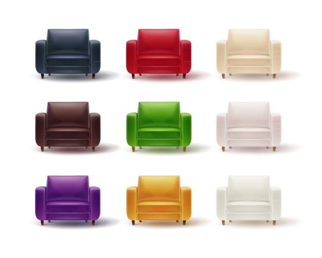 9款彩色单人沙发矢量素材16图库网精选