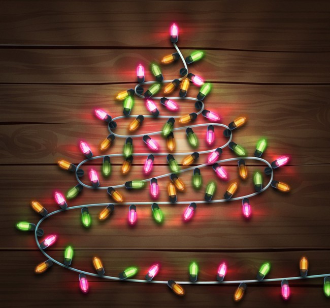 创意彩灯圣诞树矢量素材16素材网精选