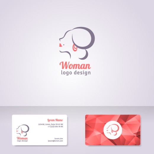 优雅女性logo卡片设计矢量素材素材