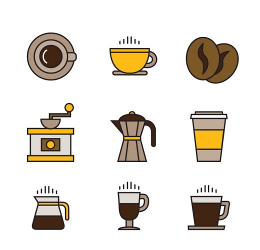 9款咖啡元素图标设计矢量素材16设计网精选