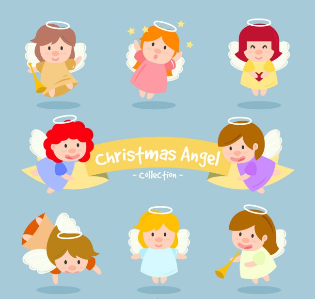 8款可爱圣诞小天使矢量图16图库网精选
