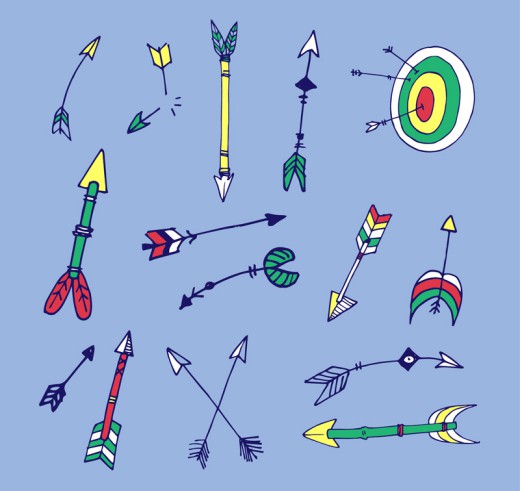 15款手绘箭和箭靶矢量素材普贤居素材网精选