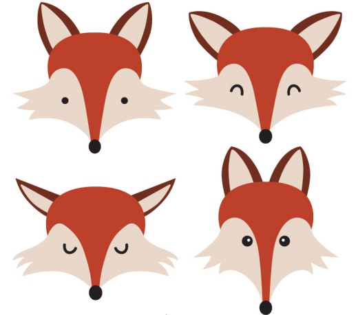 4款卡通狐狸头像矢量素材16设计网精选