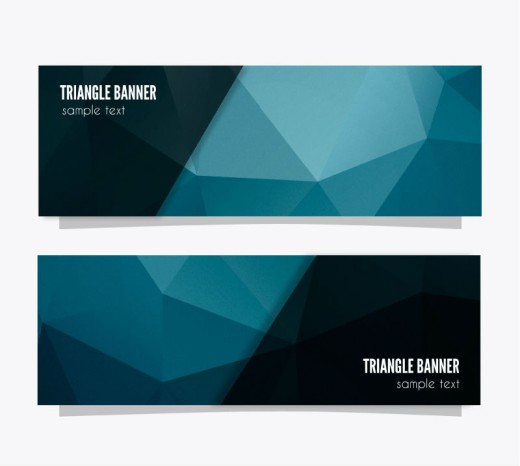 2款蓝色几何形banner设计矢量素材16素材网精选