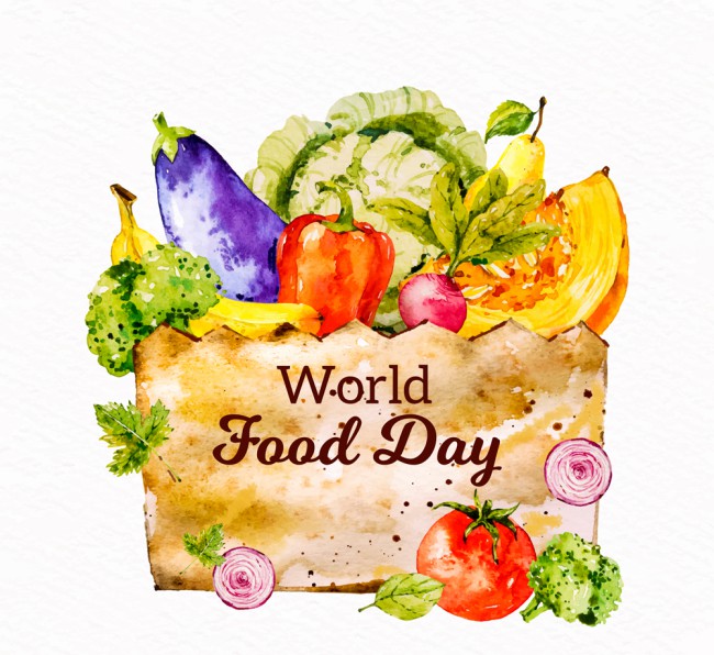 彩绘世界粮食日蔬菜水果矢量素材16图库网精选