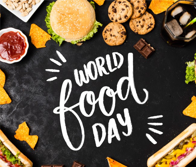 创意美食世界粮食日艺术字矢量图16素材网精选