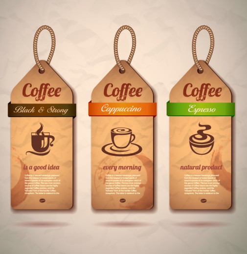 3款咖啡纸吊牌设计矢量素材16设计网精选