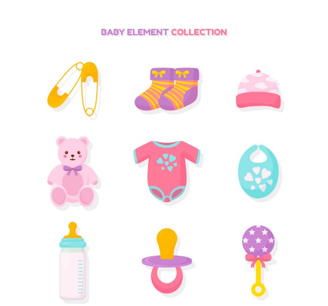 10款彩色婴儿用品设计矢量图素材中国网精选