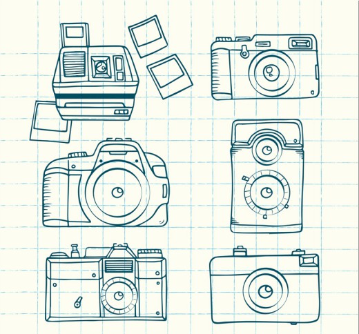 6款手绘相机矢量素材16图库网精选