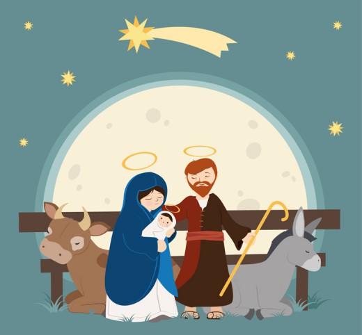 卡通耶稣诞生插画矢量素材16图库网精选
