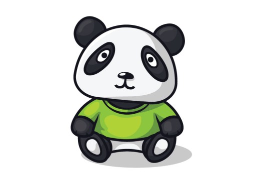 卡通穿绿短袖的熊猫矢量素材16图库网精选