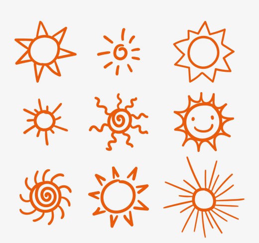 9款手绘太阳矢量素材16图库网精选