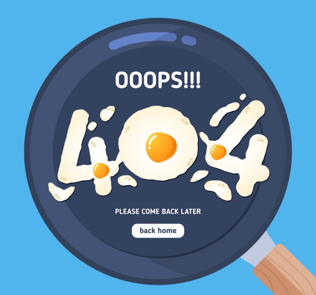 创意404错误页面煎鸡蛋矢量素材普贤居素材网精选