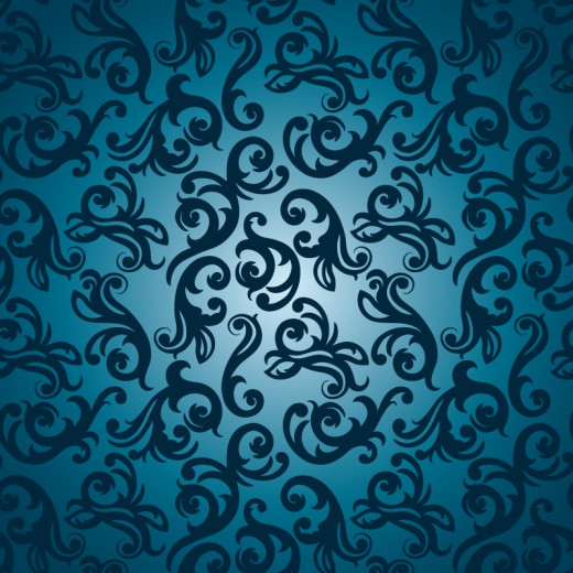 蓝色创意花纹背景矢量素材16设计网精选