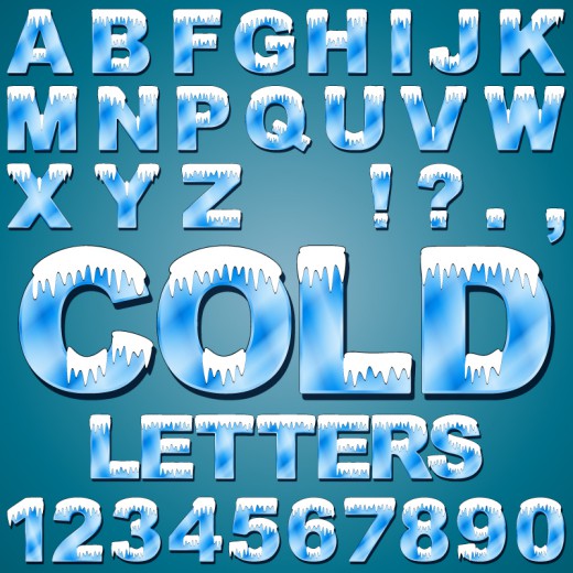 40个冰冻字母与数字矢量素材16图库网精选