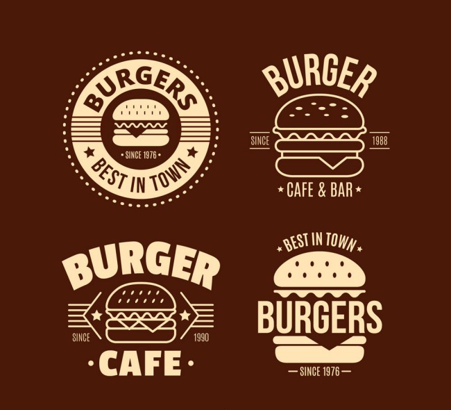4款创意汉堡包标志设计矢量图16图库网精选