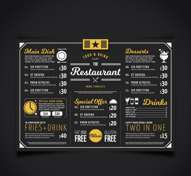 创意餐厅菜单矢量素材16图库网精选