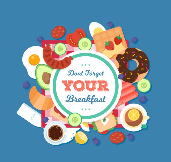 创意早餐食物框架矢量素材16图库网精选