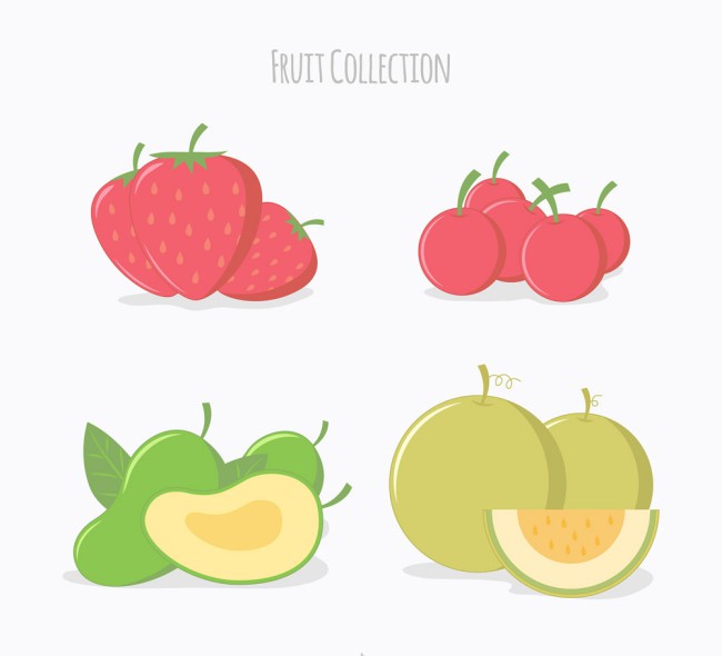 4组彩色水果设计矢量图素材中国网精选