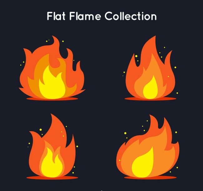 4款卡通火焰设计矢量素材16图库网精选