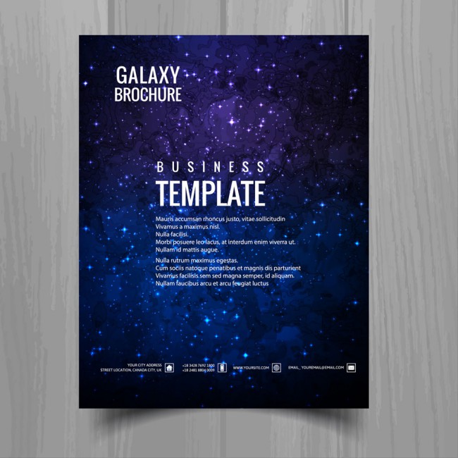 蓝色银河星星商务宣传册矢量素材16图库网精选