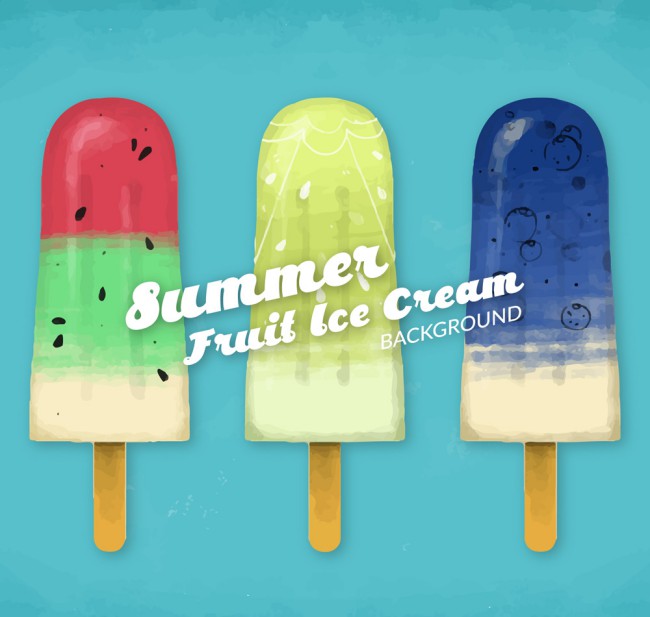 3款夏季彩色冰棒矢量素材16素材网精选