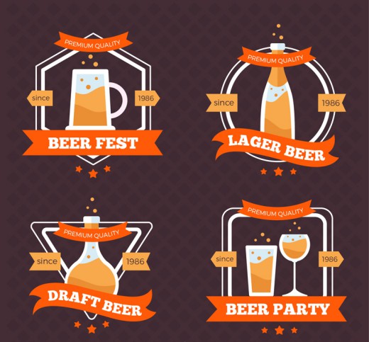 4款创意优质啤酒标签矢量图16设计网精选