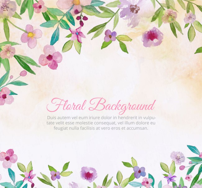 水彩绘花卉框架背景矢量素材16图库网精选