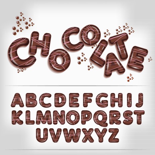 26个创意巧克力字母矢量素材16图库网精选