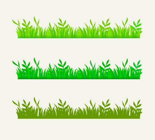 3款绿色草丛设计矢量素材16图库网精选