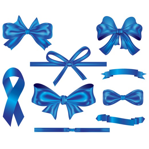 9款蓝色蝴蝶结和丝带矢量素材16素材网精选