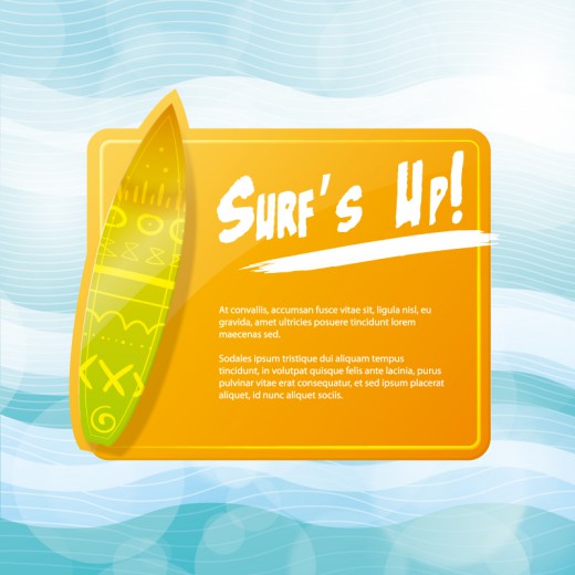 夏季冲浪板背景矢量素材16图库网精