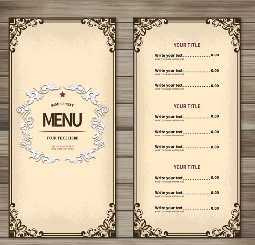 简约餐厅菜单设计矢量图素材中国网