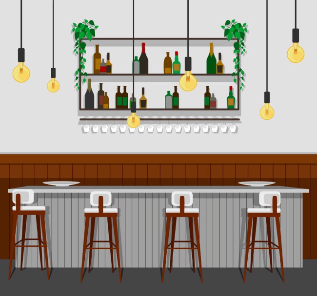 创意餐厅酒吧设计矢量素材16素材网精选