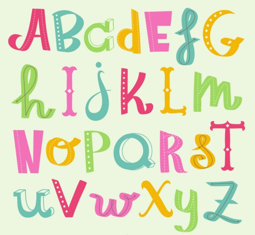 创意彩色字母设计矢量素材16素材网精选