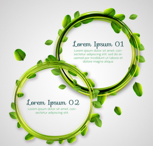 绿色树叶圆环矢量素材16图库网精选
