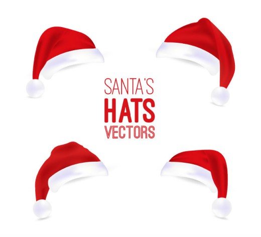 4款圣诞老人礼帽矢量素材16设计网精选