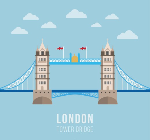 创意伦敦塔桥矢量素材16设计网精选