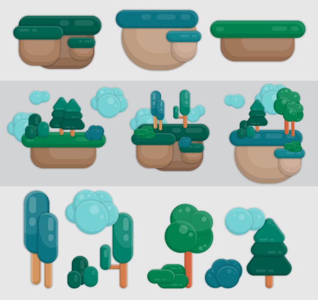 11款创意树木与土地设计矢量素材16图库网精选