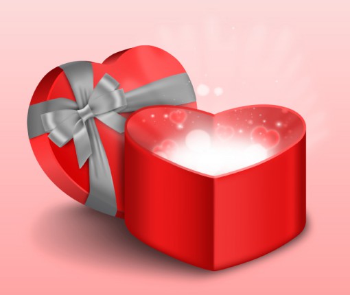 红色爱心礼盒矢量素材16设计网精选