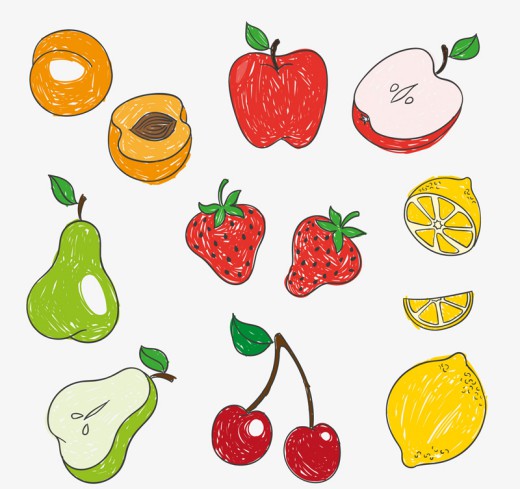 11款彩绘水果设计矢量图普贤居素材网精选