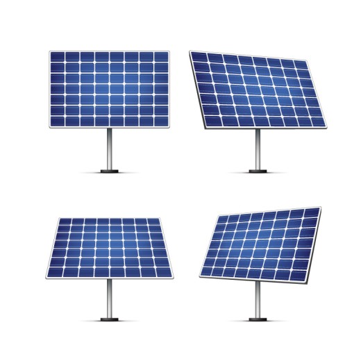 4款蓝色太阳能电池板矢量素材素材