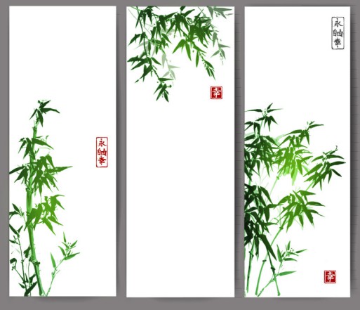 3款绿色竹子banner矢量素材16素材网精选