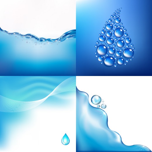 4款蓝色水元素背景矢量素材16设计