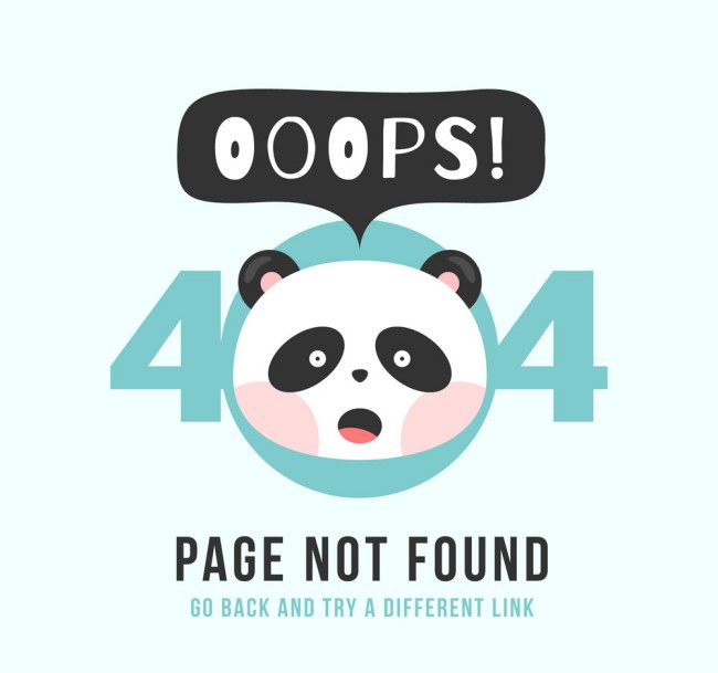 创意404错误页面熊猫头像矢量图普贤居素材网精选