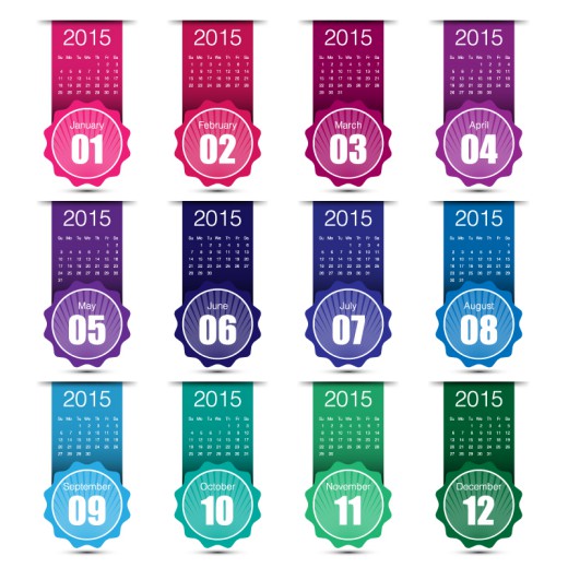 2015年标签年历矢量素材16素材网精选