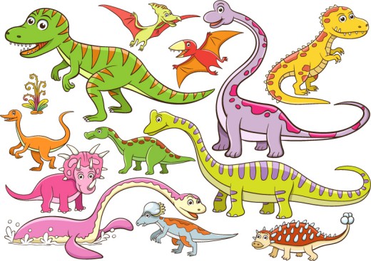 12款卡通恐龙设计矢量素材普贤居素材网精选